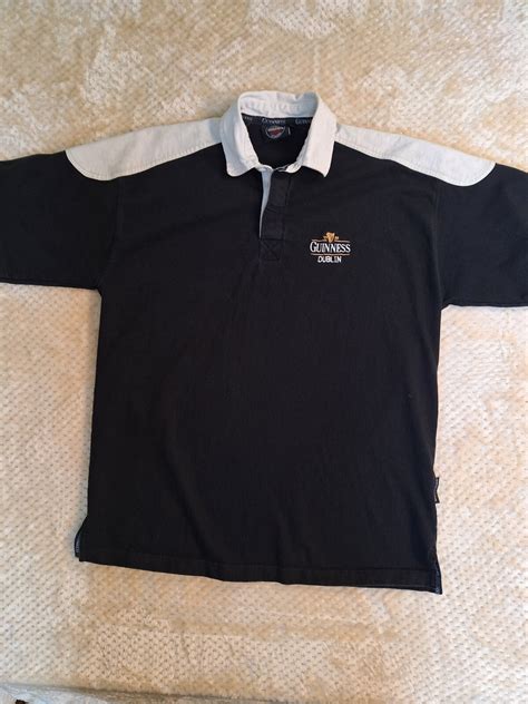 Guinness Draught Beer Men Black Golf Polo Shirt Sz XL… - Gem
