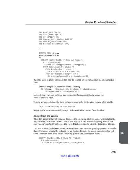 Sql server (108) - 1037 Chapter 45: Indexing Strategies 45 SET ANSI ...