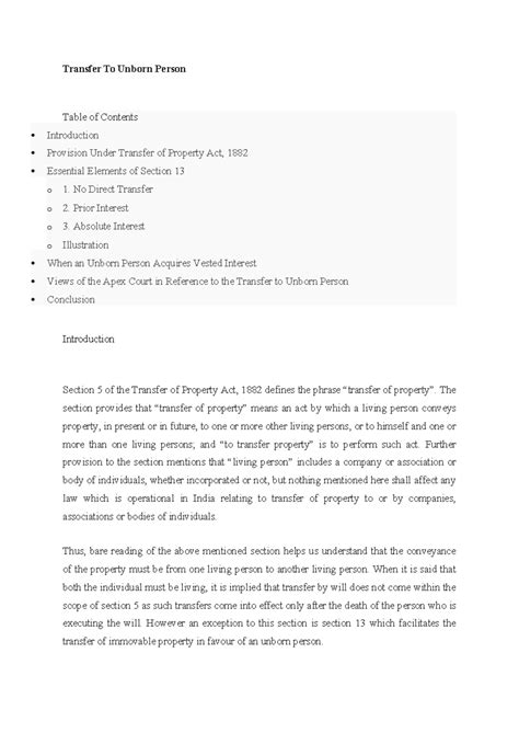 568331 1629523462 - Nice notes - Transfer To Unborn Person Table of ...