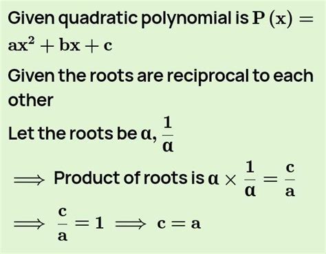 If zeros of p(x) = ax² + bx + c are negative reciprocal of each other ...