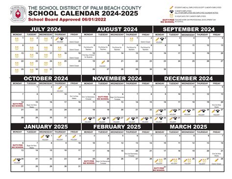Palm Beach County School Calendar 2024-2025