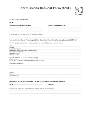 Ashgate Permissions Form - Fill and Sign Printable Template Online