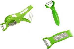 GiftGalaxy Peeler cutter + Mango Peeler + 2 in 1 Grater Kitchen Tool ...