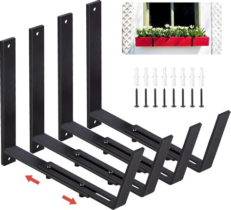 Amazon.com: LileZbox Adjustable Window Box Brackets 4 Pack, Heavy Duty ...