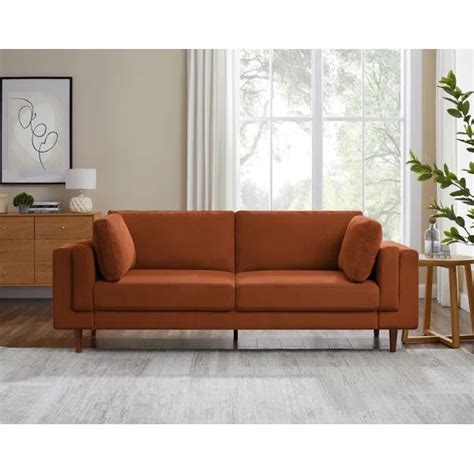 Mid-Century Fabric Sofa – 2-Seater – Wooden Baba