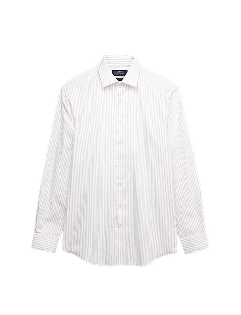 Buy Regular Fit Pure Cotton Striped Luxury Shirt at Marks & Spencer