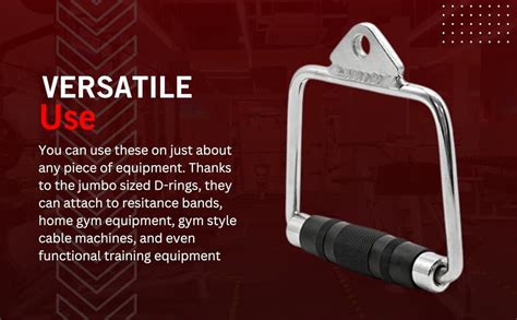 BLOXN D Handle Steel with Rubber Hand Grips, Commercial Grade Exercise ...