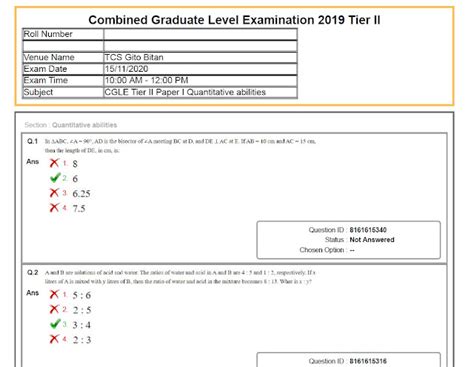 SSC CGL 2019 Tier 2 Question Papers (Official) PDF Download