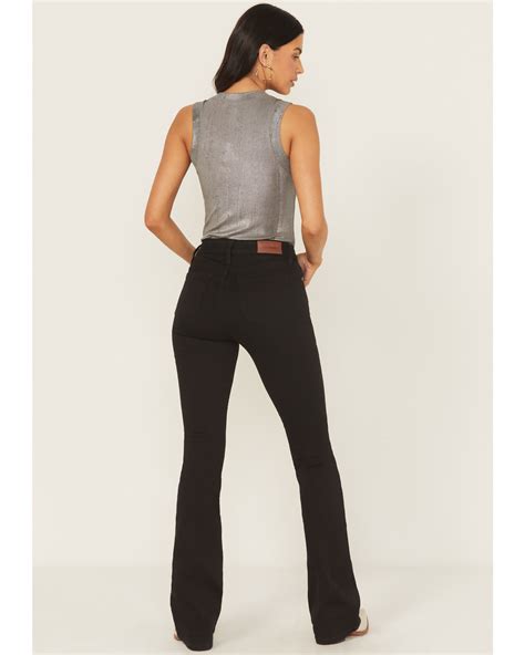 Shyanne Women's Aria Mid Rise Bootcut Super Stretch Denim Jeans, Black