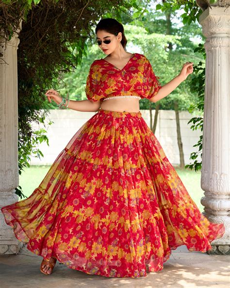 Chiffon Lehenga Set – TANHAI