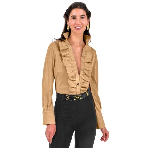 Gretchen Scott Ruffle Rumble Blouse-Ultra Suede | Kevin's Catalog ...