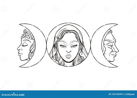 Triple Goddess As Maiden, Mother and Crone, Beautiful Woman, Symbol of ...
