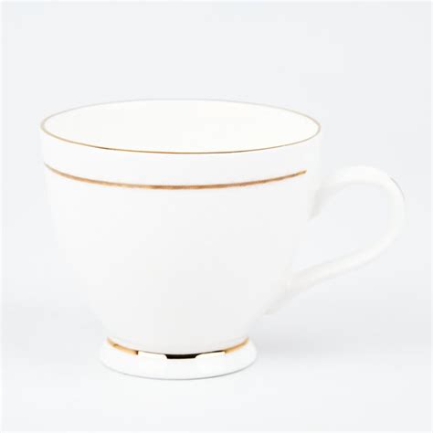 Buy Corsica Gold Line Set of 6 Bone China Cups and Saucers - 200ml from ...