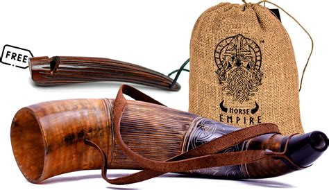 Amazon.com: ZAHANAARA Viking War Horn - 16'' Genuine Ox-Horn Battle ...