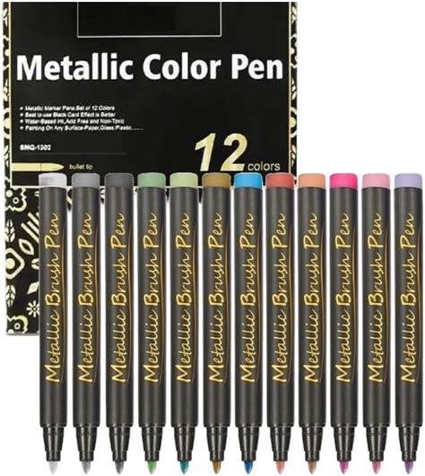 Corslet 12 Pcs Metallic Marker Pen Set, Colours, Permanent Color Pen ...