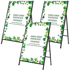 Geetery 3 Pcs Outdoor a Frame Sidewalk Sign 24 x 36 Inch Single Sided ...
