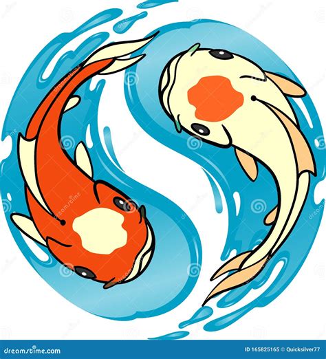 Yin Yang Koi Fish Symbol stock illustration. Illustration of iconic ...