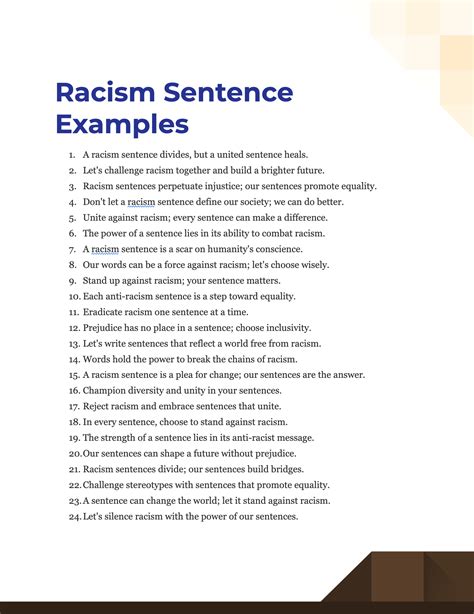 Racism Sentence - 99+ Examples, PDF, Tips