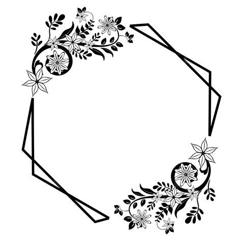 Hand Drawn Floral Border Black And White Elegant Decoration Free Vector ...