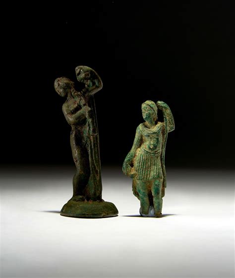 Lot - TWO BRONZE ROMAN FIGURES OF DEITIES, CIRCA 3RD CENTURY A.D.