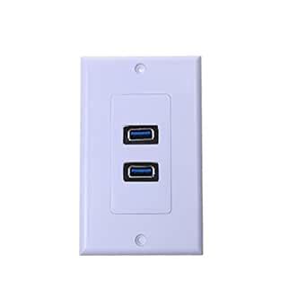 C2K Dual Port USB 3.0 Wall Plate Charger Outlet Socket Receptacle PVC ...