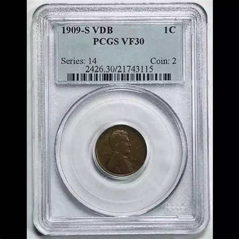 1909-S Small Cents Lincoln, Wheat Ears Reverse PCGS VF-30 BN VDB - Bob ...