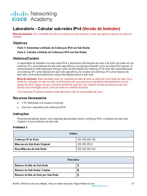 Lab Calculate IPv4 Subnets 的图像结果