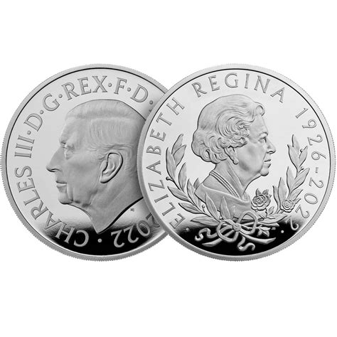 2022 £2 King Charles III - Queen Elizabeth II Tribute 1oz Silver Coin ...