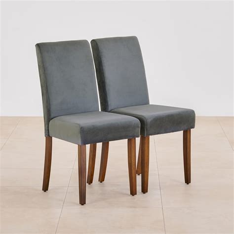 Buy Nirvana Indus Set of 2 Velvet Dining Chairs - Grey from Home Centre ...