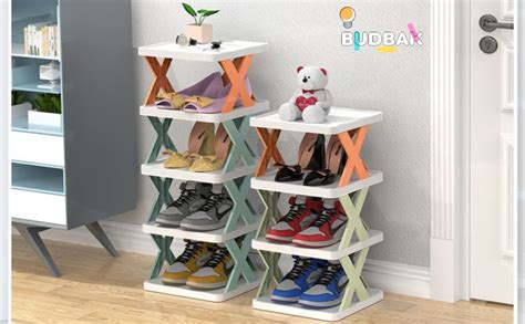BUDBAK Folding Shoes Rack For Home Plastic Dynamic Easy Clean Shoe ...