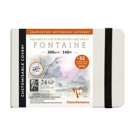 Clairefontaine Fontaine Hot Pressed Sewn Watercolour Book, 300g, 24 ...