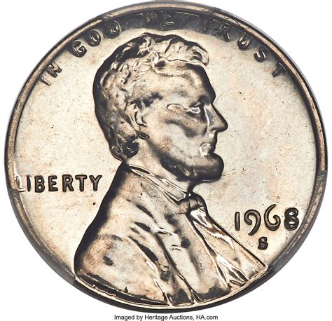1968-S 1C Lincoln Cent -- Struck on a Clad Dime Blank -- PR64 | Lot ...