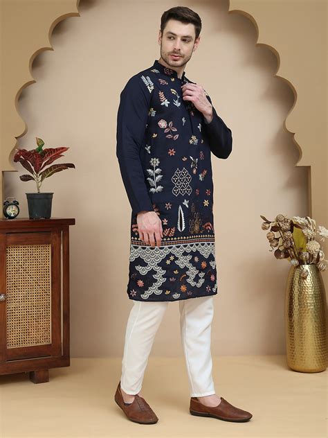 Floral Embroidered And Sequins Kurta Set