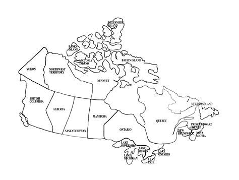 Map Of Canada Coloring Page