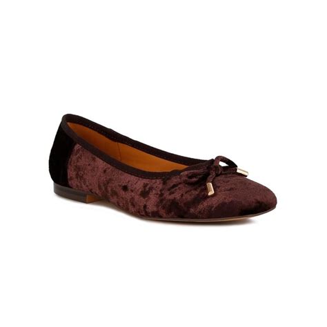 Buy Rag & Co Velvet Bow Brown Ballerina Online
