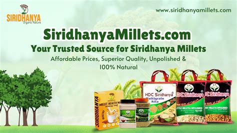 SiridhanyaMillets your trusted source for siridhanya millets
