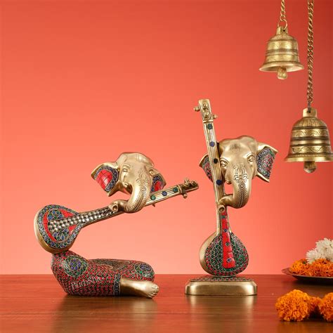 Abstract Lord Ganesha Table Accents - 12 Inch Height – Budhshiv.com