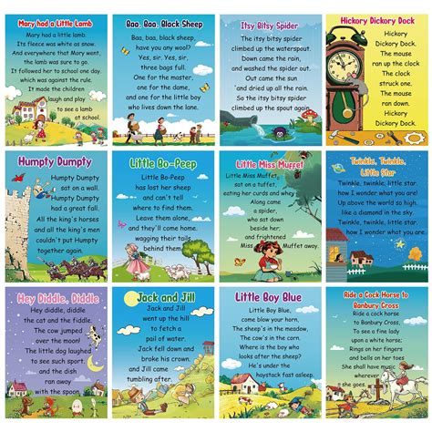 Buy Dunzoom 12 Pcs Nursery Rhyme s Educational Preschool s Nursery ...