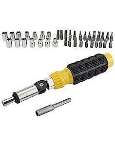 Bansons Power Yellow & Black 41 Pieces Bit & Socket Metal Ratchet ...