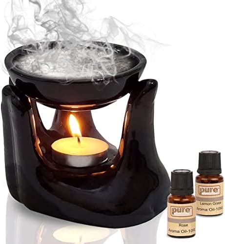 Pure Source India Clay Ceramic Round Electric Aroma Diffuser with 10 ml ...