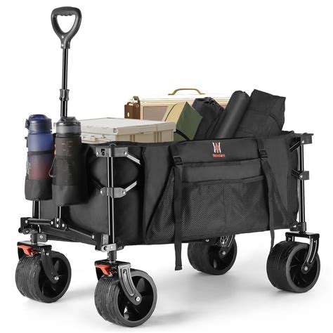 Navatiee Collapsible Folding Wagon, Beach Wagon Cart Heavy Duty ...