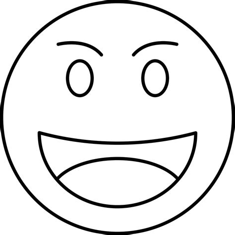 Black Outline Smiley Face Emoji Icon Or Symbol. 24467335 Vector Art at ...
