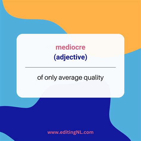 EditingNL on LinkedIn: Synonyms for mediocre: Ordinary, middling, so-so ...