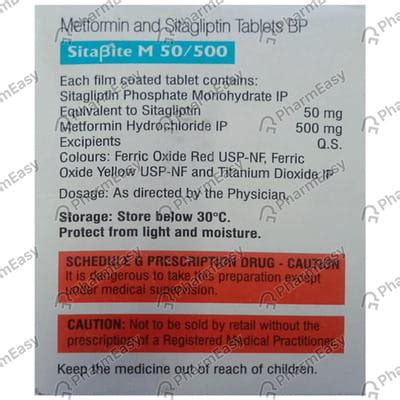 Sitabite M 50/500mg Strip Of 10 Tablets: Uses, Side Effects, Price ...