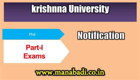 Krishna University Pre Phd Part-I Examinations April-2024-Notification ...