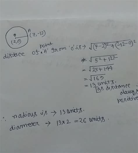 Find the diameter of the circle whose centre is at (2, 0) and which ...