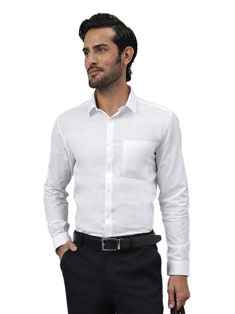 KINGDOM OF WHITE Daystart 100% Cotton Oxford Solid White Shirt for Men ...