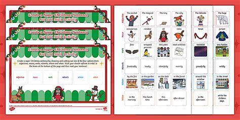 Create a Super Christmas Sentence Cut and Stick Activity Sheets