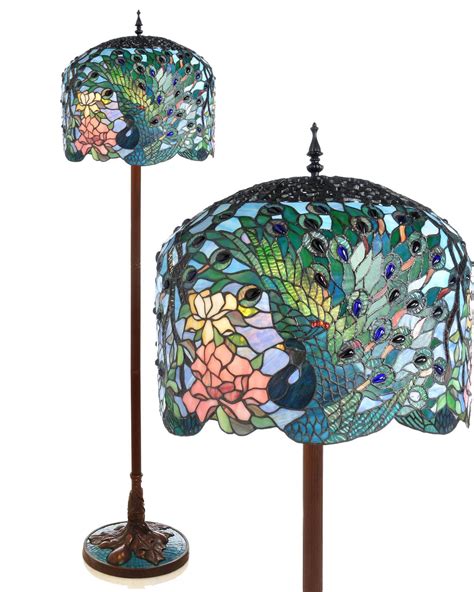 Glass art in your home: Peacock floor lamp - Warisan Lighting