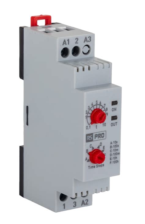 RS PRO | RS PRO DIN Rail Mount Timer Relay, 230 V ac, 24V ac/dc, 3 ...